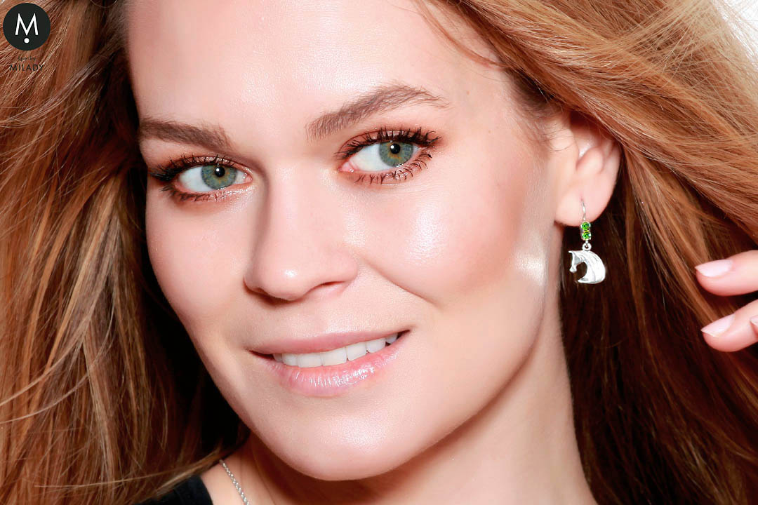 Náušnice koně Gill a kameny Swarovski - akvamarín