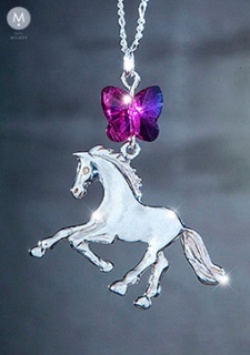 Limitovaná kolekce se Swarovski - tmavě růžový motýlek a hřebec Aristol