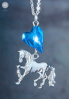 Limitovaná kolekce s krystaly Swarovski - modré srdce a kůň Choper